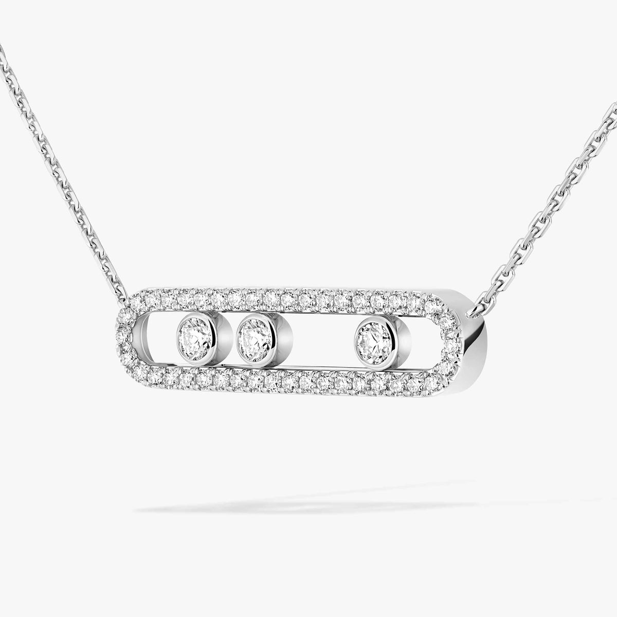 [Mystic ] Move Pave_ Rose Gold Diamond Necklace