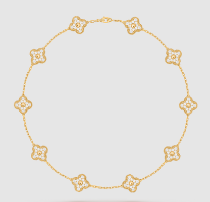 [Mystic]CLOVER 10 MOTIFS FULL DIAMOND NECKLACE