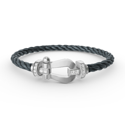 [Mystic]FORCE LARGE HORSESHOE HALF DIAMOND BRACELET SILVER