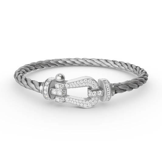 [Mystic]FORCE LARGE HORSESHOE FULL DIAMOND BRACELET SILVER